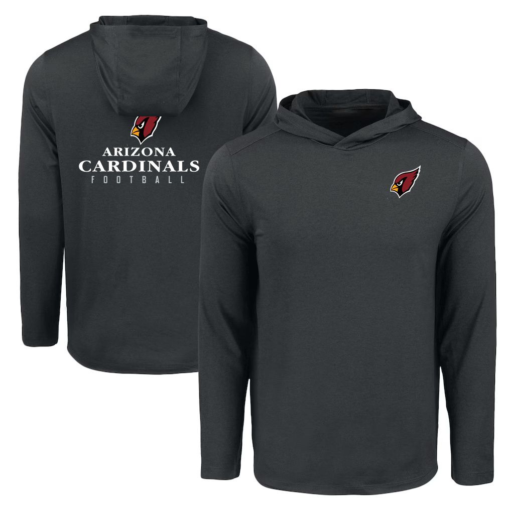 Men 2026 NFL Arizona Cardinals Hooded long sleeved T-shirt black 05->nfl t-shirts->Sports Accessory